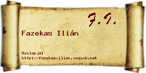 Fazekas Ilián névjegykártya
